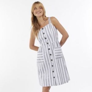 NEW with tags BARBOUR Fairborn striped dress with pockets size 8 Medium Chambray